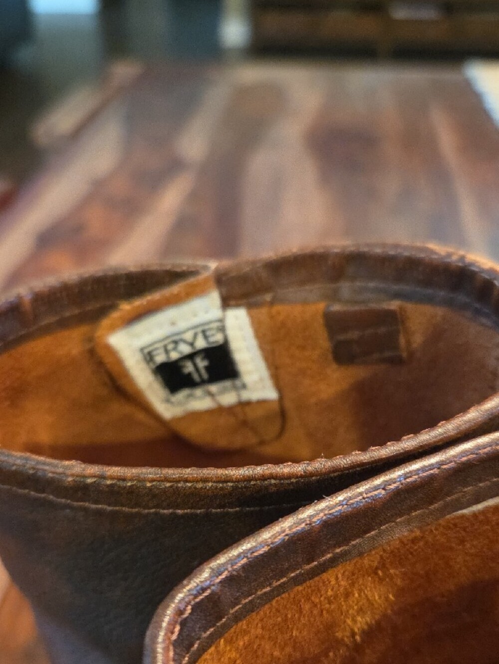 Frye Brown Leather Engineer Mid-Calf Buckle Heeled Boots - Picture 2 of 5